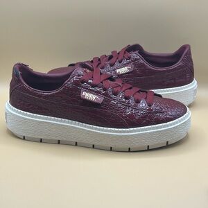 Puma Basket Platform Trace Exotic Lux Wine Shoes - Women’s Size 10.5 (367730-02)